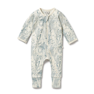 Wilson & Frenchy - Hello Friends Organic Zipsuit with Feet